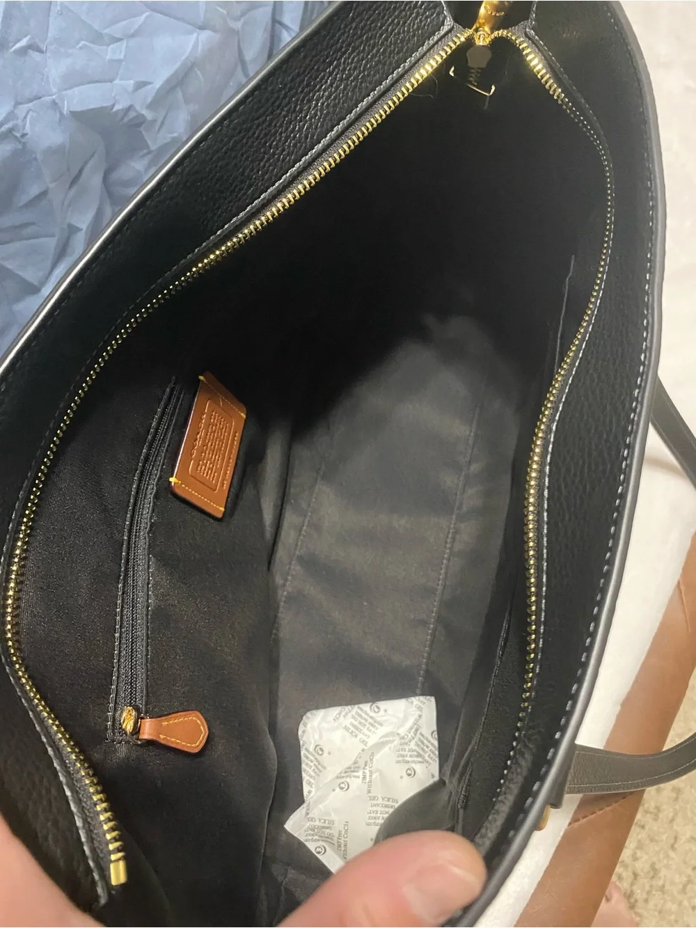 NWT Coach Outlet Station Tote Bag In Signature Leather-Black